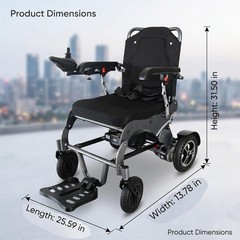 Lightweight Foldable Electric Wheelchair 265Lb 250W Power Motor Joystick