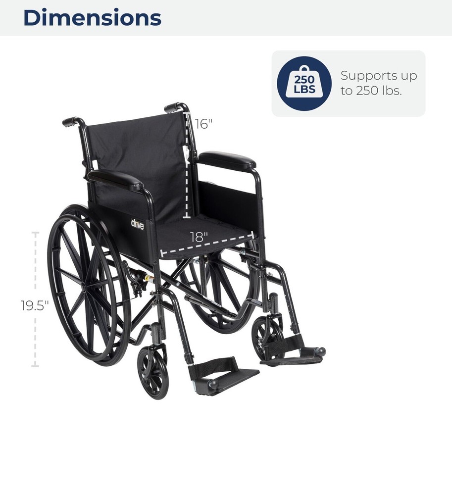 Drive Medical SSP118FA-SF Sport Wheelchair