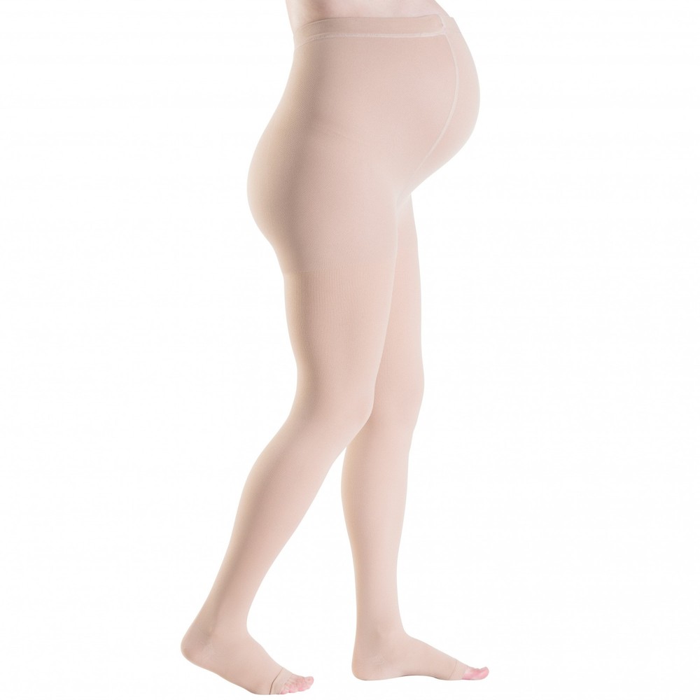 MEDIVEN PLUS 213/214 WOMEN’S MATERNITY PANTYHOSE CL2 OPEN TOE NUDE