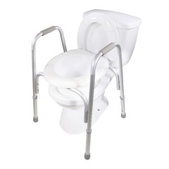 Pcp Raised Toilet Seat And Safety Frame Pre-Assembled Tool Secure Adjustable