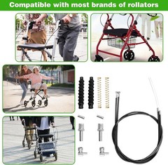 14Pcs Brake Cable Drive Rollator Replacement Parts, Brake Cable Parts for Walker