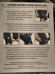 TechWare Pro Adjustable Non-Slip Open Patella Knee Brace Support Size M Black