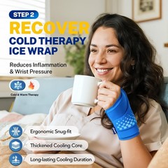 Wrist Brace & Ice Pack Wrap Set for Carpal Tunnel, Arthritis, Tendonitis Relief