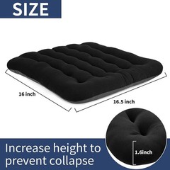 Comfortable Machine Washable Black Velvet Chair Cushion – 1 Count, 16.5×15.7