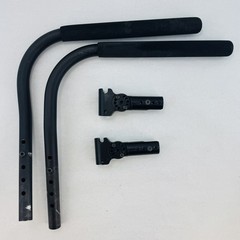 Wheelchair Swing Away Tubular Arm Rest Support Pair Black with Mounting Brackets