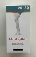 Therafirm Core-Spun Gradient Compression Thigh High Socks 20-30 mmHg Moisture W…