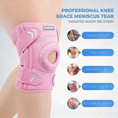 Knee Brace for Women Men-Knee One Size, Pink, Adjustable Support