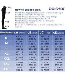 Beister Compression Pantyhose Women, Men 20-30mmHg Footless Tights *See Discount