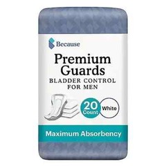 Because Bladder Control Premium Guards for Men 20 ct