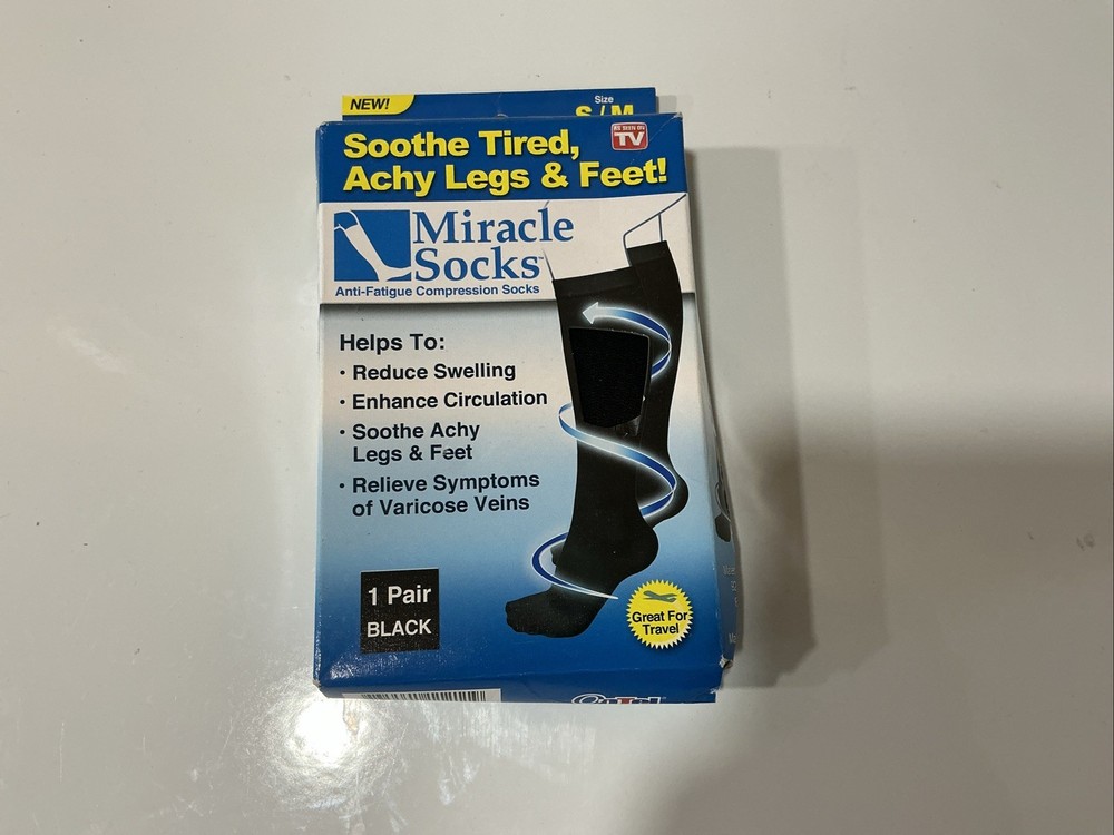 Miracle Socks Anti Fatigue Compression Socks Unisex size S/M New In Box!