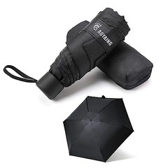 Small Mini Umbrella with Case Light Compact 34 Inches (1-Pack) B1.1 Black