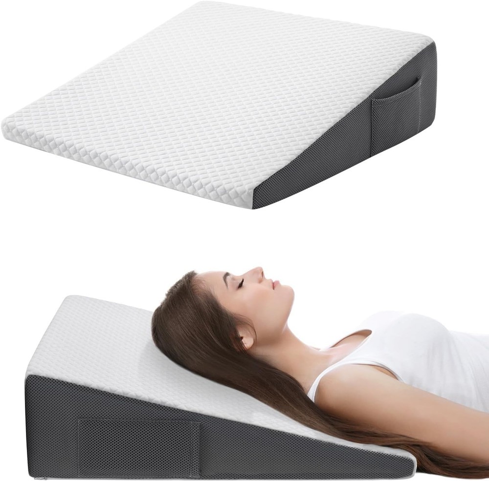 Cozymaker 7.5″ Bed Wedge Pillow for Sleeping After Surgery, Back Support, Leg