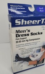 Men’s Compression Dress Socks Small Black, Firm Support 20-30mm Hg Lot Of 7