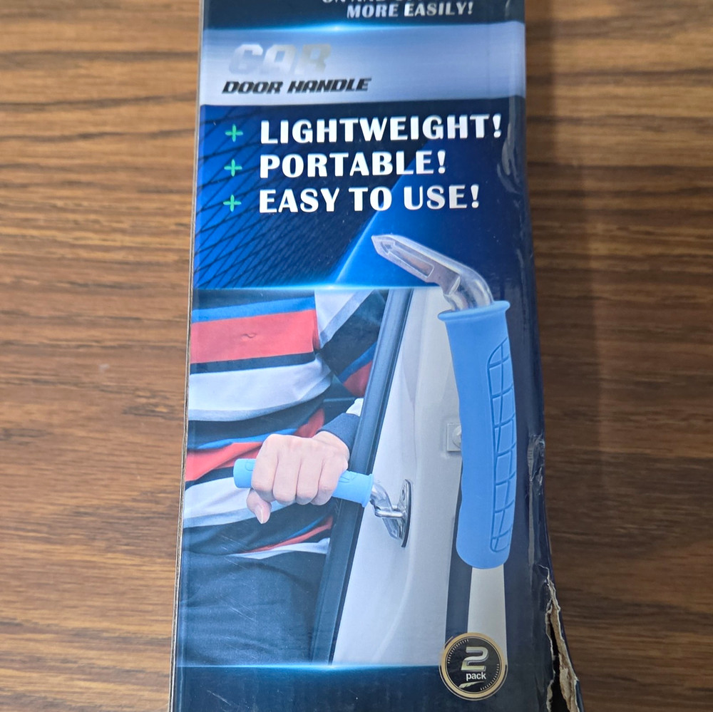 Portable Blue Car Door Standing Assist Handle, Lightweight Easy to Use, 2 Pack
