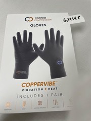 Copper Compression CopperVibe Vibration Heat Therapy Gloves Black (1 Pair)