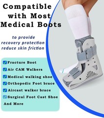 Aisesine Medical Boot Sock for Walking One Size, White-2 Pairs