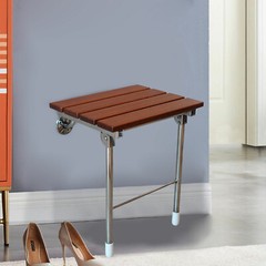 14.9″x12.2″ Folding Shower Seat – Wall Mounted – Solid Wood Fold Down Spa Bench.