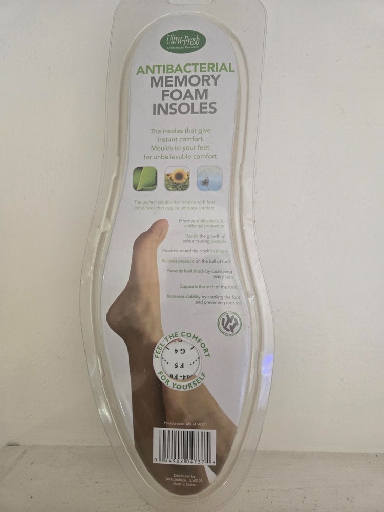 Ultra-Fresh AntiBacterial Memoray Foam Soles insoles comfort