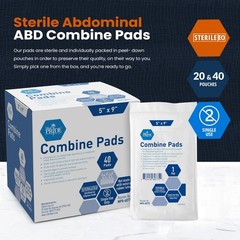 40 Sterile ABD Pads 5×9 Inch – High Absorbency Wound Dressings, Latex-Free