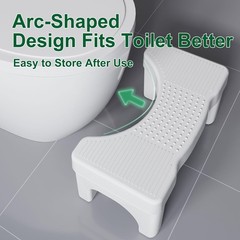 Toilet Stool Plastic Squatting Pedestal Bathroom Step for Adults Kids Non-Slip