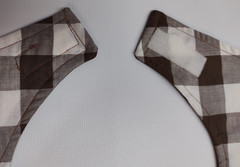 New Handmade Reversible Brown & White Plaid Adult Size Bib Special Needs Seniors