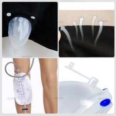 New Men Urinal Leg Bag Silicone Urine Funnel Pee Holder Collector With Catheter