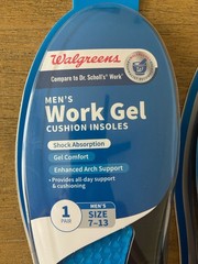 2 Compare To Dr Scholls Work Insoles Arch Support Shock Absorption Flat Feet NEW
