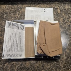 Sigvaris 902 Full Large Short Calf Beige 77 Open Toe Compression Socks NIB