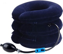 Cervical Neck Traction Device Inflatable Stretcher, Easy to Use for Blue