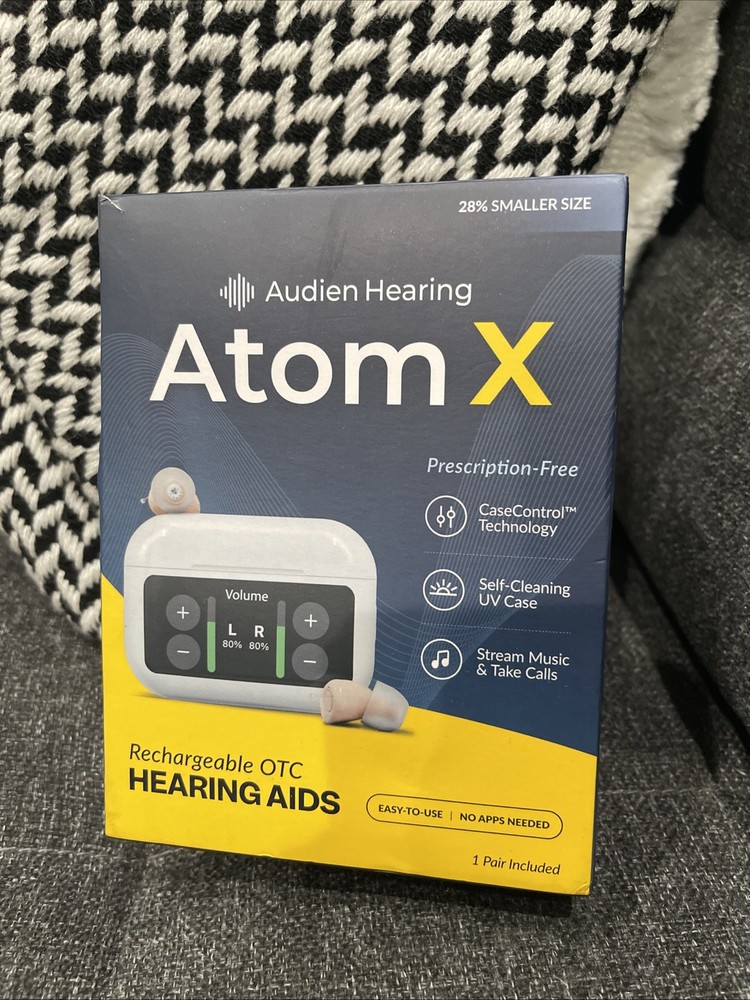 Audien Hearing ATOM X -Rechargeable OTC Hearing Aids Bluetooth – New