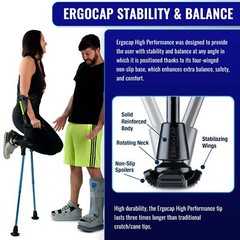 Ergocap® High Performance Crutch Rubber Tip – Rubber Foot Pad for Walking Can…