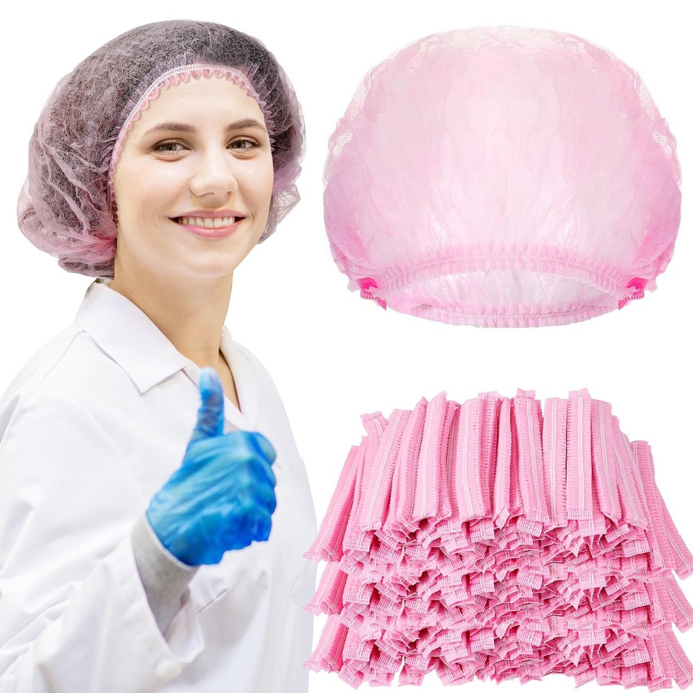 2000 Pcs Disposable Hair Nets Bulk 21 Inch Non Woven Bouffant Caps for Food S…