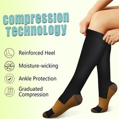 Compression Socks 15-20 mmHg for Men & Women – 8 Pairs for Circulation, Travel,