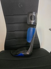 Lightly Used, Left, Adult, Unbranded AFO, Carbon Fiber, No Straps, Black/Blue