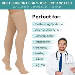 Totexil 2 Pairs Compression Stockings X-Large, Closed Toe–black and Beige