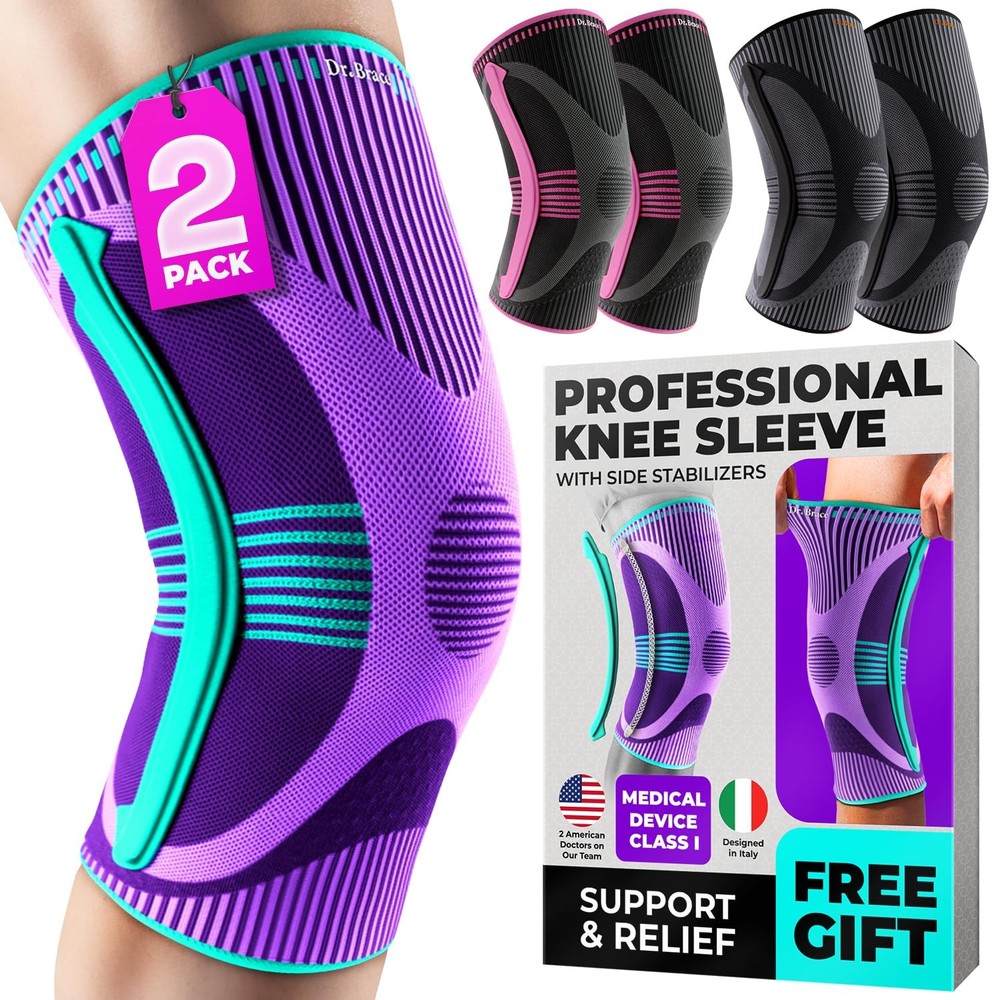 DR. BRACE ELITE Knee Brace with Size Stabilizer (2 Pack) XXX-Large, Galaxsis