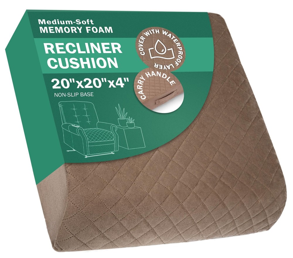 Medium-Soft 20x20x4 Memory Foam Recliner Chair Seat Cushion for Long Sitting …
