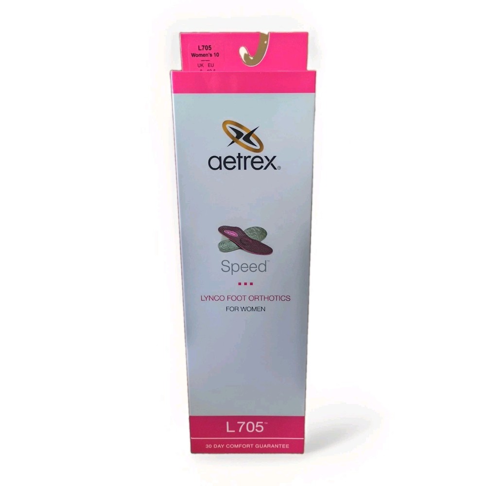 Aetrex L705 Womens Speed Lynco Orthotics Metatarsal Support Med/High Arch SZ 10
