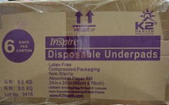 Inspire K2 Disposable Latex Free Underpads 24”x30” 6 Bags Of 50/300 Total CH243