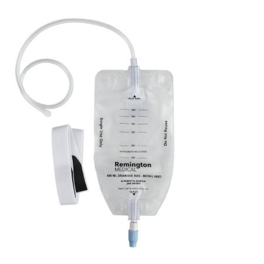Remington Nephrostomy Drainage Bag, 600 mL, 24 Inch Tubing, Sterile, 1 Ct, 600-D