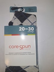 Core-Spun by Therafirm Gradient Compression Socks 20-30 mmHg Sz M Slate Blk Grey