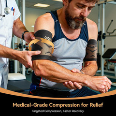 Copper-Infused Bicep Tendonitis Brace 1 Pair [Medical-Grade Compression ＆ Ultra