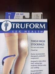 Truform Leg Compression Stocking 20-30mmHg Firm Black Size Large NEW