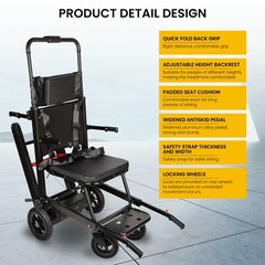 Large Wheel Motorized Climbing Wheelchair Stair Lifting Chair Elevator Disabled