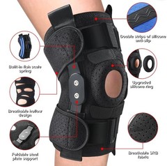 Hinged Knee Brace Side Stabilizers Adjustable Miniscus Tear ACL MCL Pain Relief
