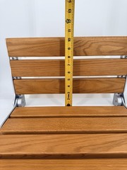 440lbs Folding Oak Shower Seat 16″ Wall Mounted Shower Bench Rust-proof Chair