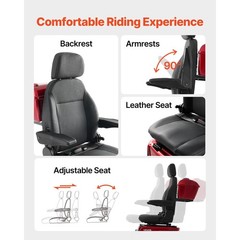 Uimoso Heavy-Duty 4-Wheel Mobility Scooter 21.5 Miles Range 3-Speed, 500lbs Load