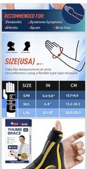 Featol Thumb Brace S/M LEFT Hand Stabilization Support for Thumb Wrist Hand