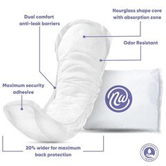 Nexwear Incontinent Pad 15-3/4 Inch Length Breathable 30 Ct