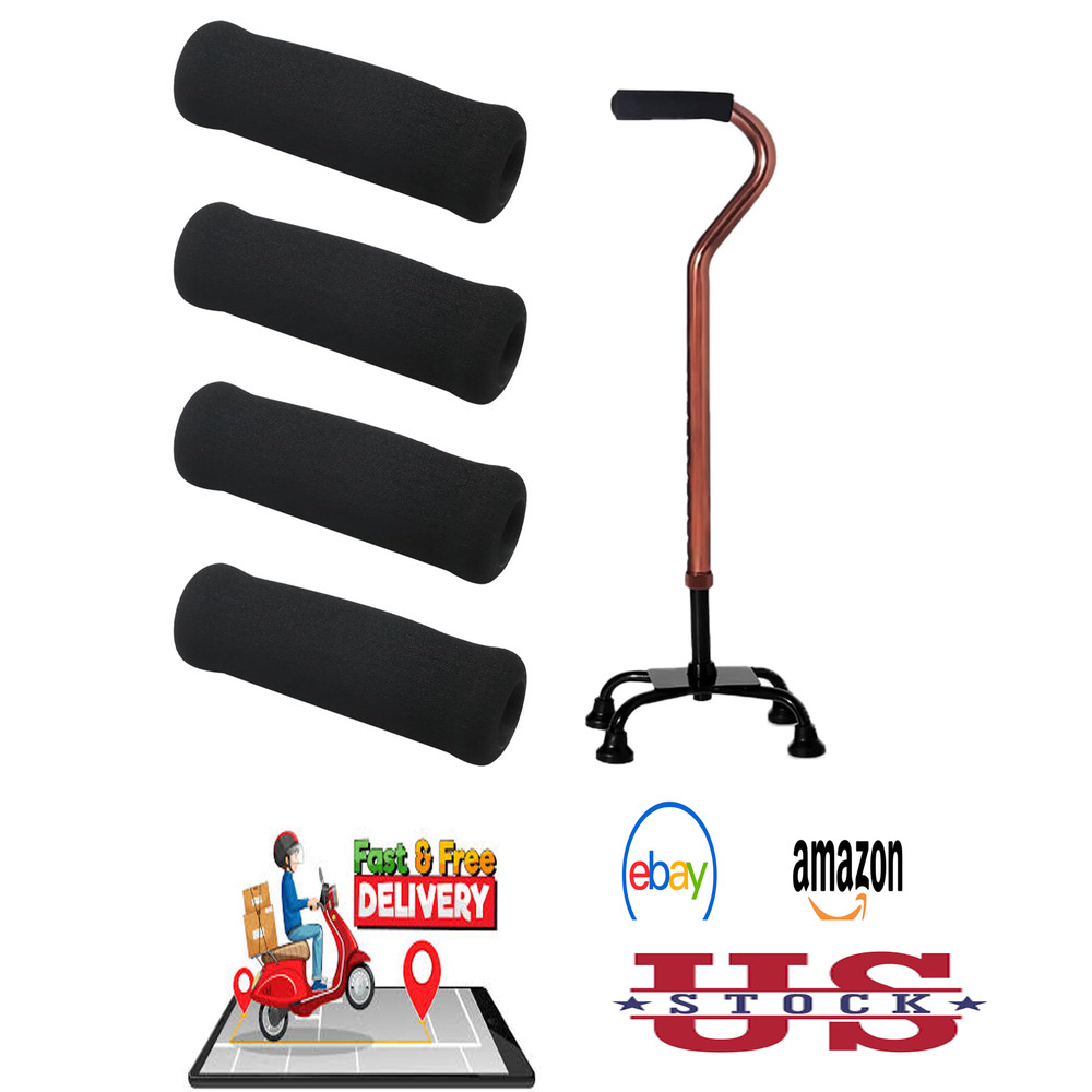Cane Hand Grips Foam Replacement Set of 4 for Offset Canes Safety Comfort